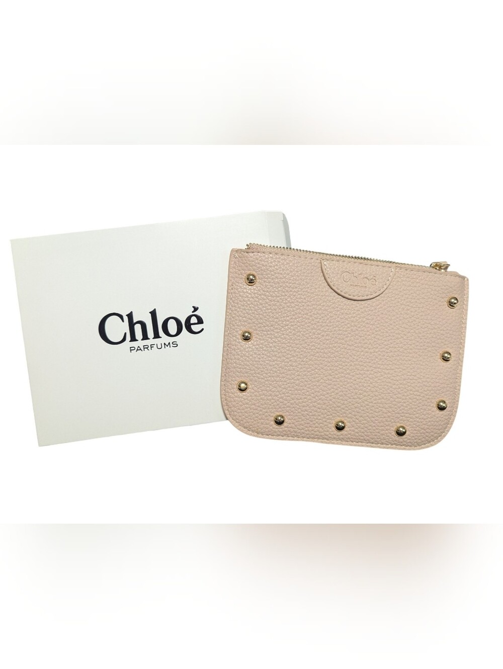 NWT Chloe Perfume  Zip Pouch with Stud Accents